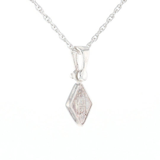 Sterling Silver Gold Quartz Inlaid Diamond Pendant - G3