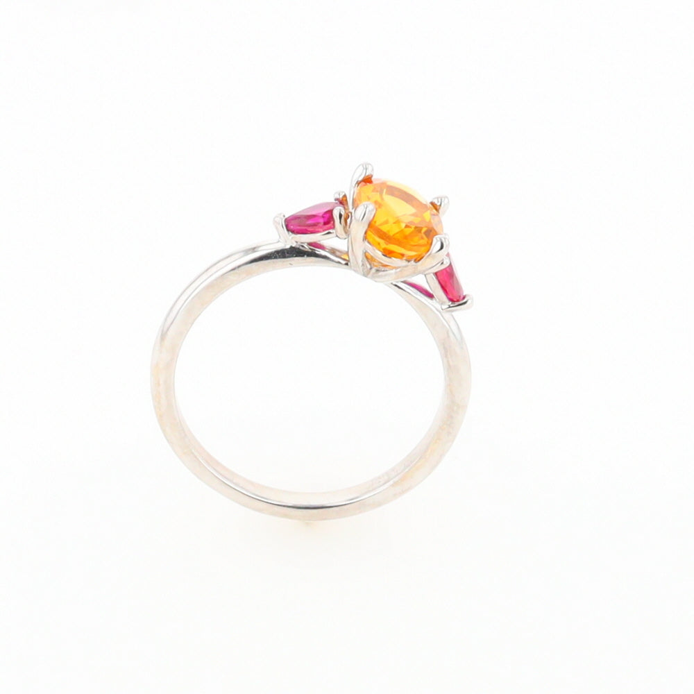 Fall Season Citrine and Ruby Ring