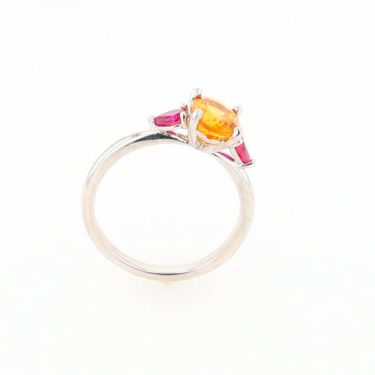 Fall Season Citrine and Ruby Ring