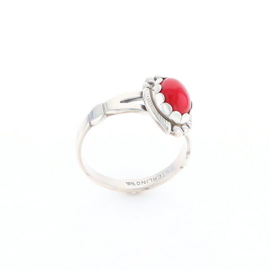 Native American Oval Coral Ring