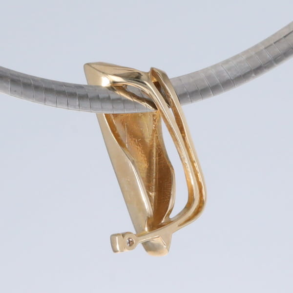 Opal Pendant Triangle Inlaid Design with .06ct Round Diamond