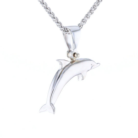 Onyx Inlaid Dolphin Pendant