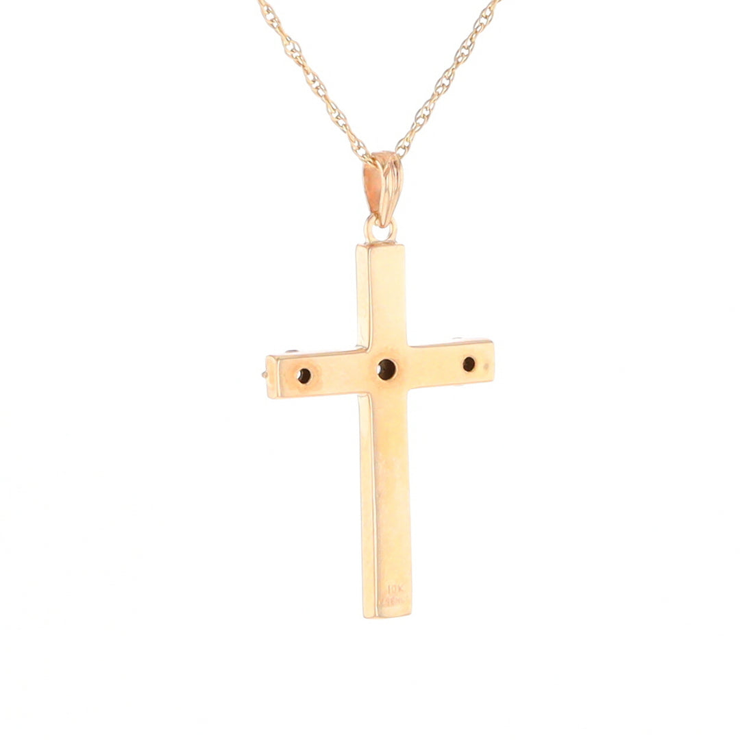 Vintage Incised Diamond Cross Pendant