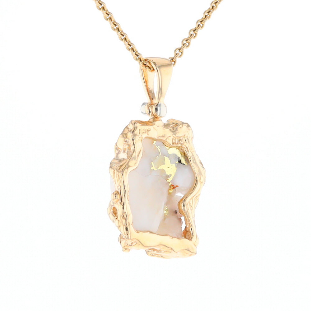 Rough Gold Quartz Freeform Pendant