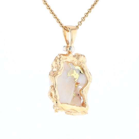 Rough Gold Quartz Freeform Pendant