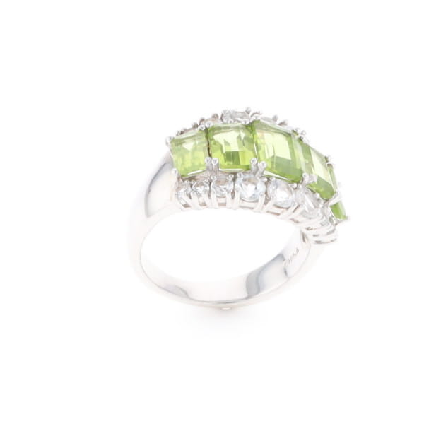 Peridot and CZ Cocktail Ring