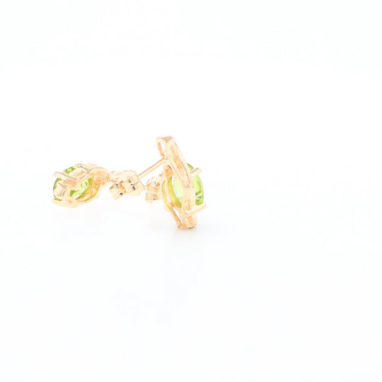 Peridot Ribbon Stud Earrings