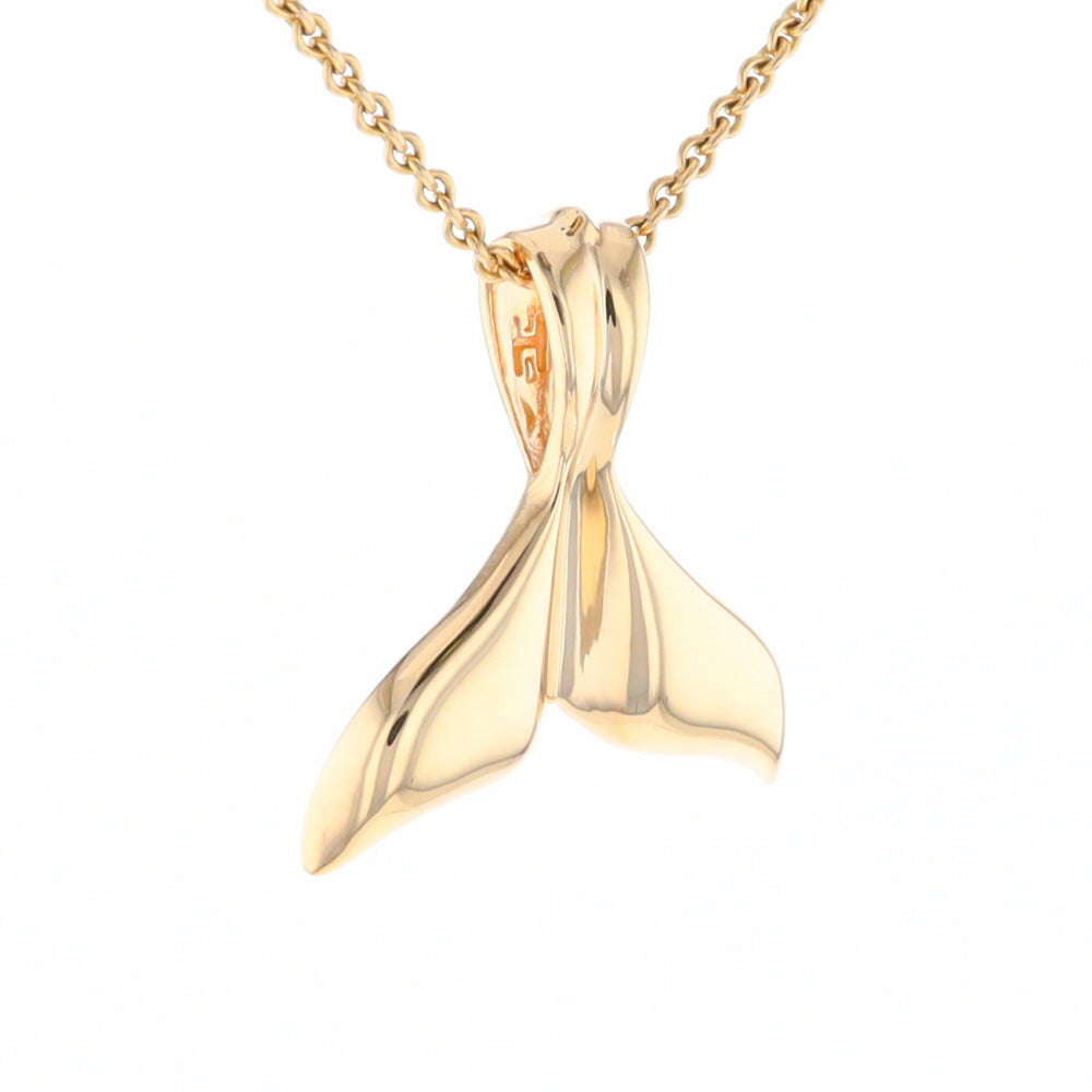 Whale Tail Natural Gold Quartz and Nuggets Inlaid Pendant