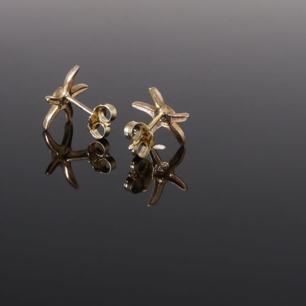 Opal Earrings Inlaid Realistic Star Fish Design Studs