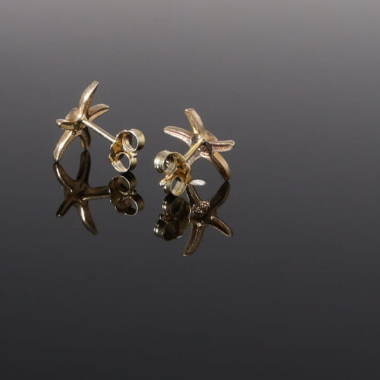 Opal Earrings Inlaid Realistic Star Fish Design Studs