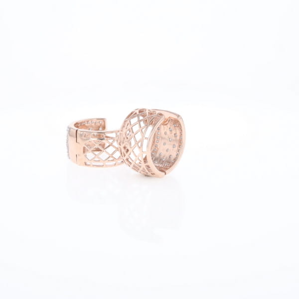 Checkered Wide Hinge Hoop Earrings