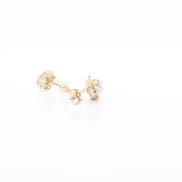 Bypass Peridot and Diamond Stud Earrings