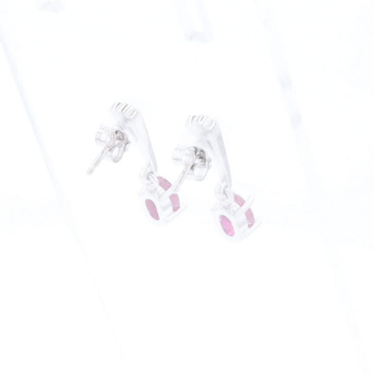 Oval Ruby Dangle Earrings