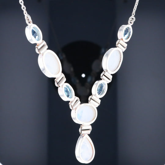 Moonstone & Blue Topaz Necklace