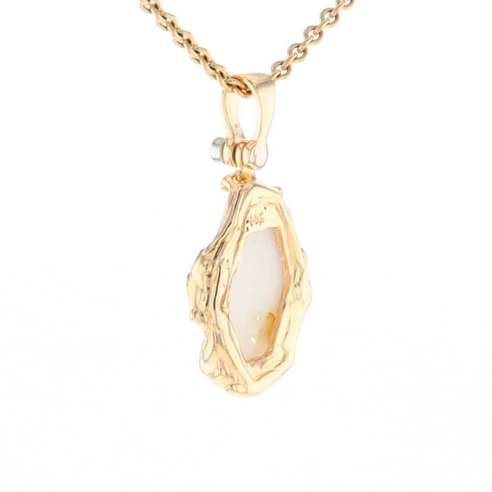 Gold Quartz Freeform Pendant