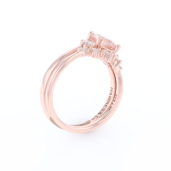Two Ring Morganite Wedding Set