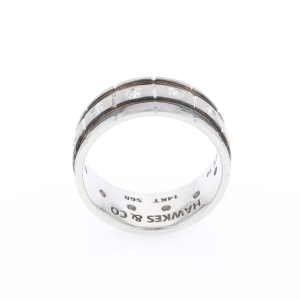 Contemporary Men's Comfort Fit Wedding Band With Diamonds