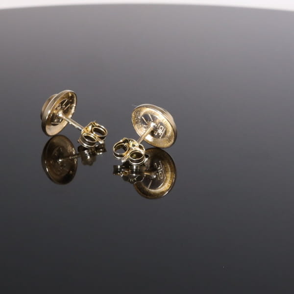 Opal Earrings Round Inlaid Design Studs