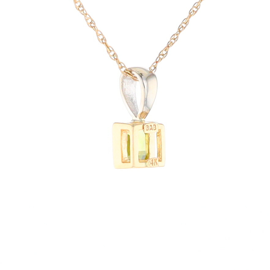 Two-Tone Bezel Peridot Pendant
