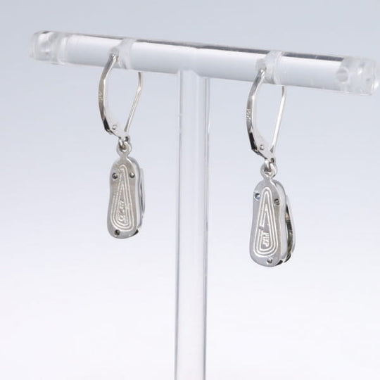 Opal Earrings Sandal Inlaid Design Lever Backs