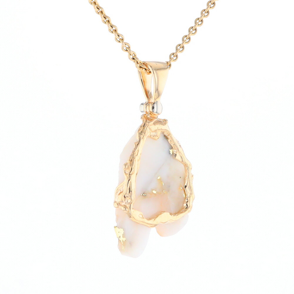 Rough Gold Quartz Freeform Pendant