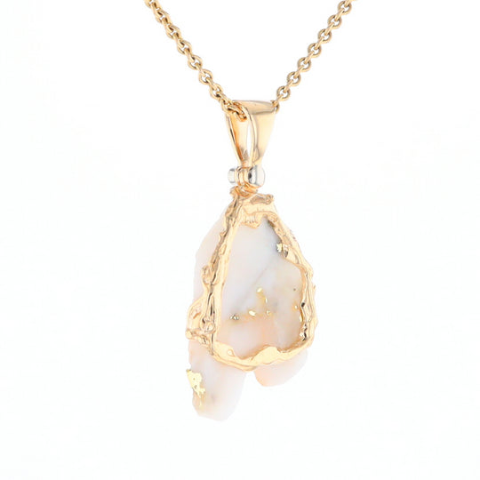 Rough Gold Quartz Freeform Pendant