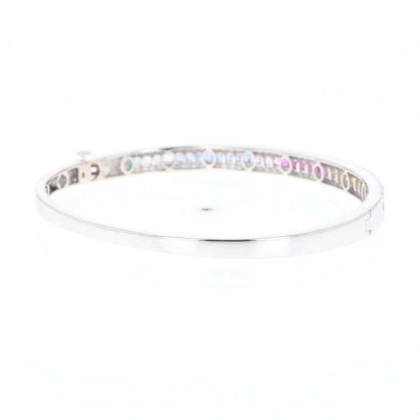 Multi-color Sapphire Cuff Bracelet with Diamond Accents