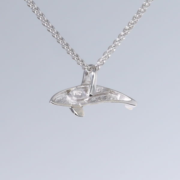 Opal Pendant Inlaid Realistic Orca Killer Whale Design