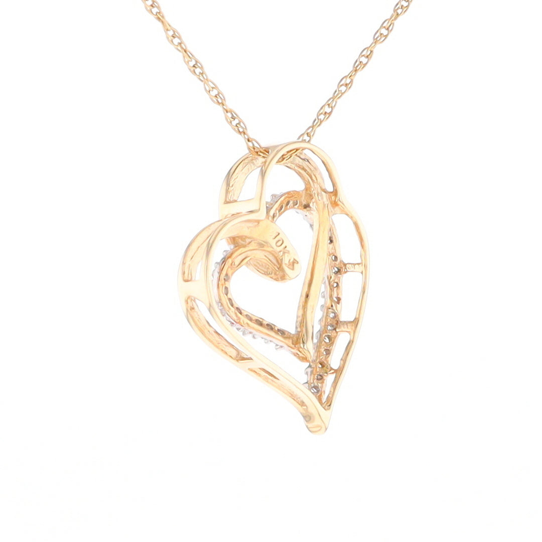 Double Heart Diamond Pendant