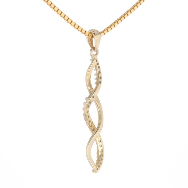 Ribbon Twist Diamond Pendant