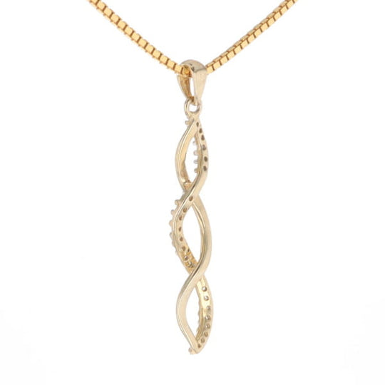 Ribbon Twist Diamond Pendant