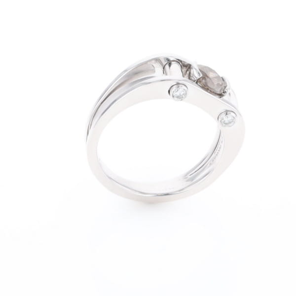Men's Contemporary White Gold Industrial Brown Diamond Ring