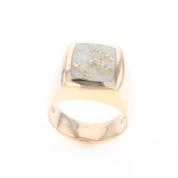 Natural Gold Quartz Men's Ring