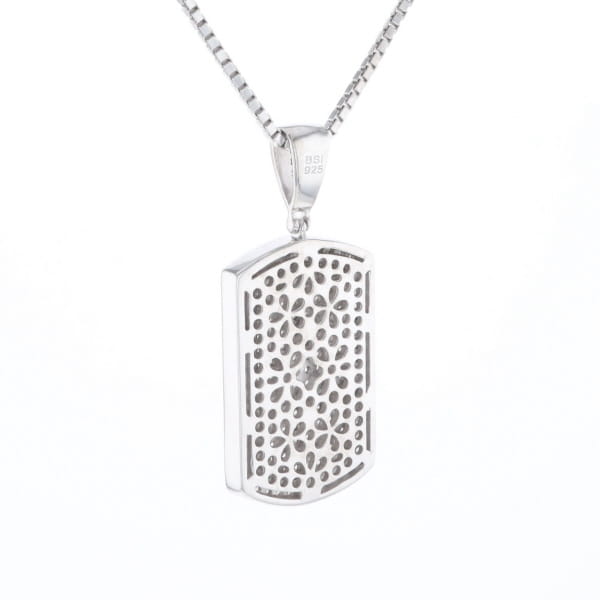 Cubic Zirconia Dog Tag Necklace