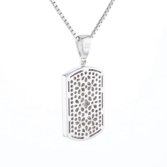 Cubic Zirconia Dog Tag Necklace