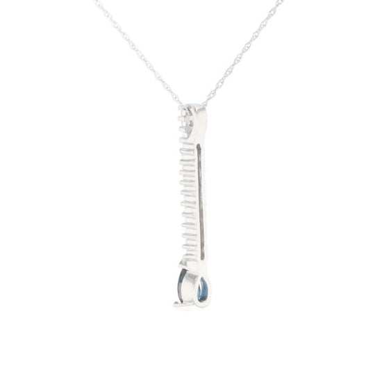 Pear Blue Sapphire Drop Pendant