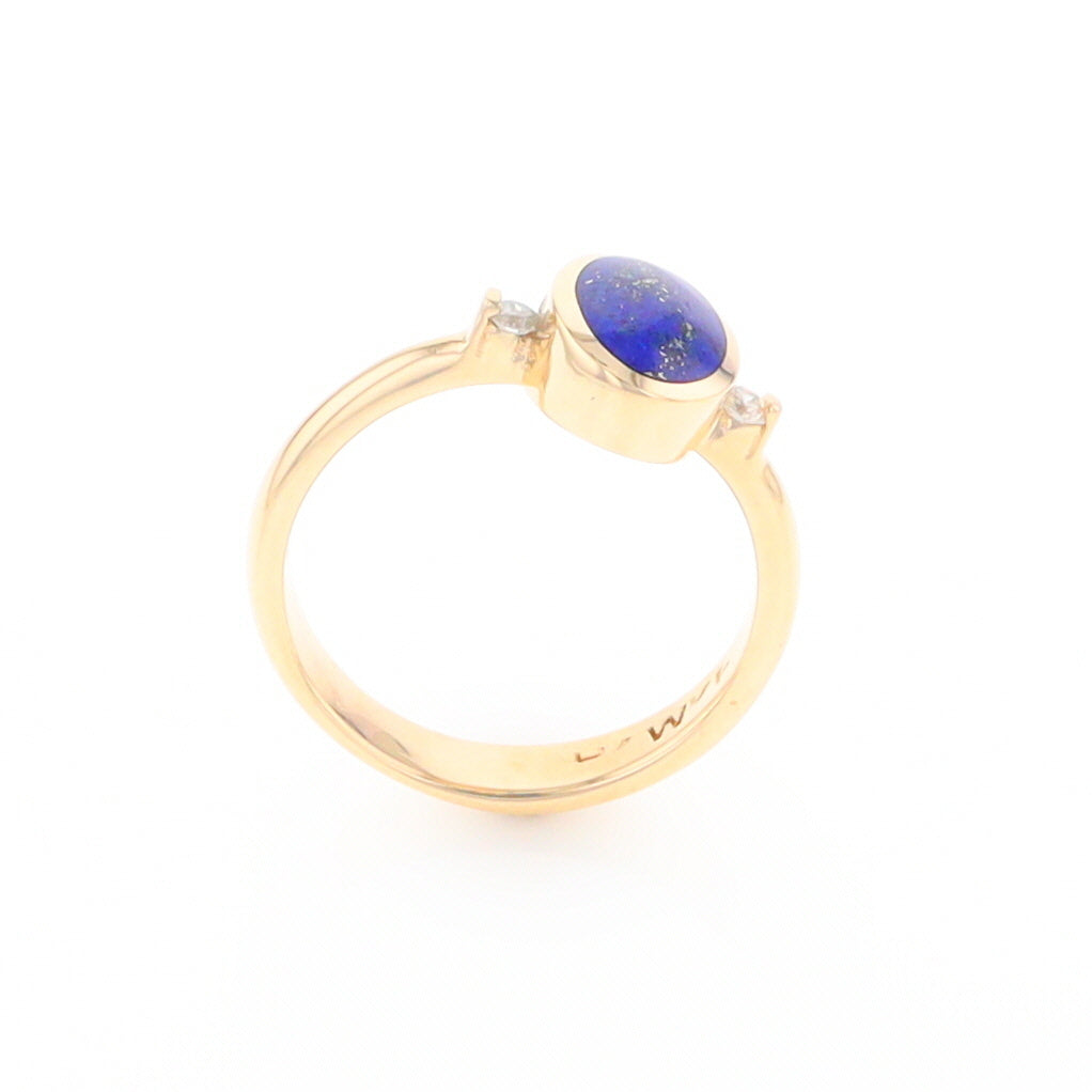 Oval Lapis Diamond Ring