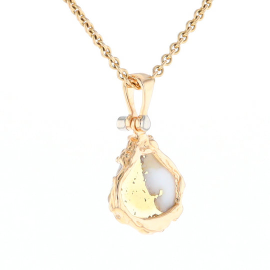 Gold Quartz Freeform Pendant