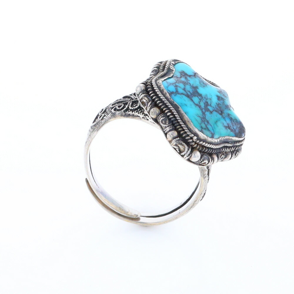 Adjustable Star Shaped Turquoise Ring