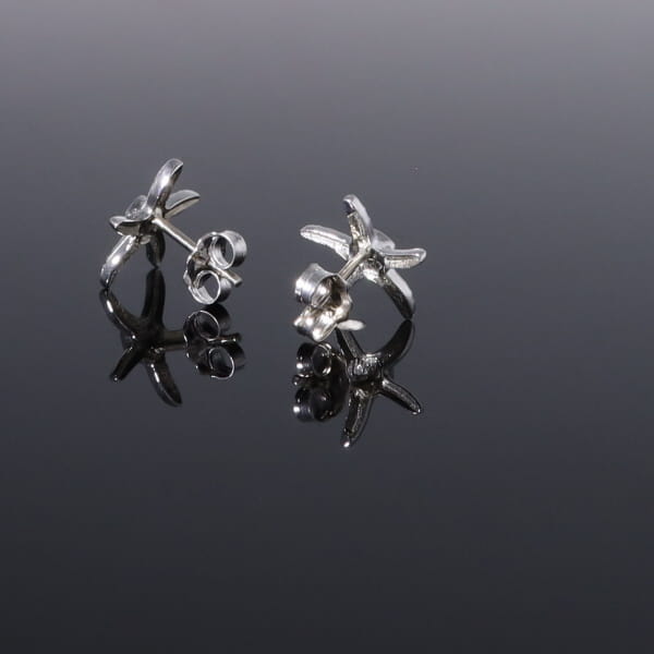Opal Earrings Inlaid Realistic Star Fish Design