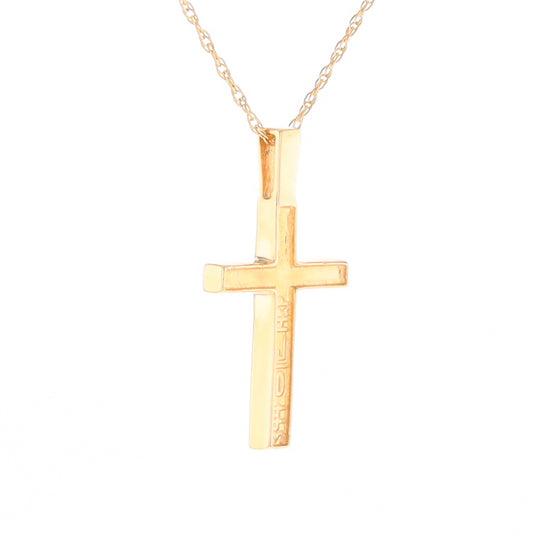 Three Section Gold Quartz Cross - G2