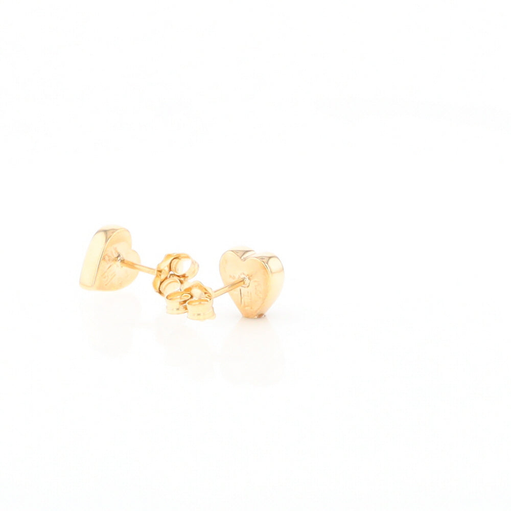 Gold Quartz Heart Stud Earrings - G2