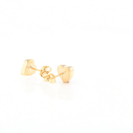 Gold Quartz Heart Stud Earrings - G2