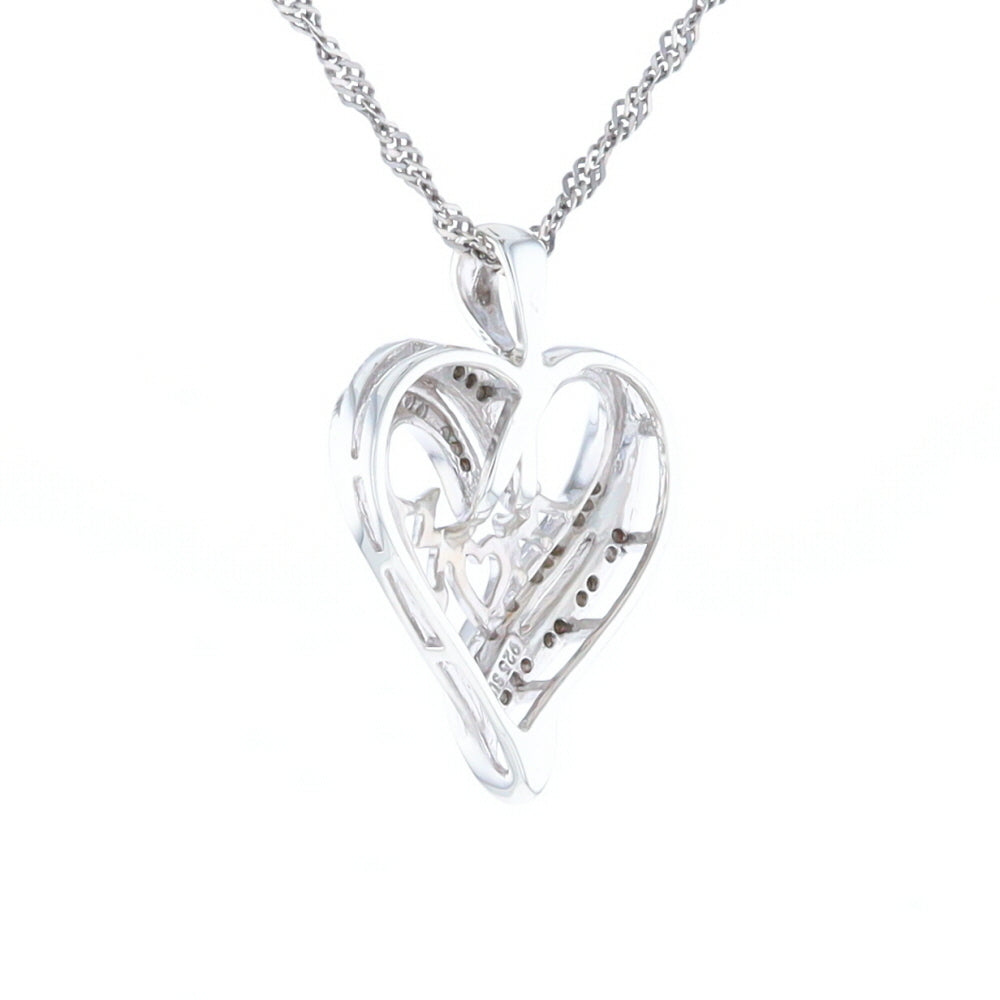 "MOM" Diamond Heart Pendant