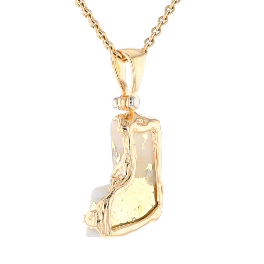 Gold Quartz Freeform Pendant (G2)