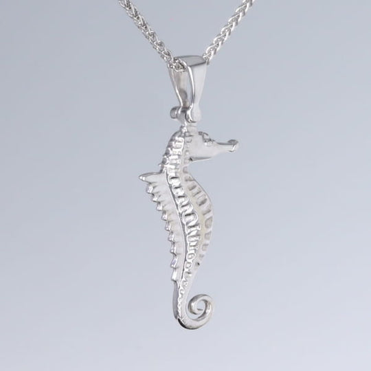 Opal Pendant Inlaid Realistic Sea Horse Design