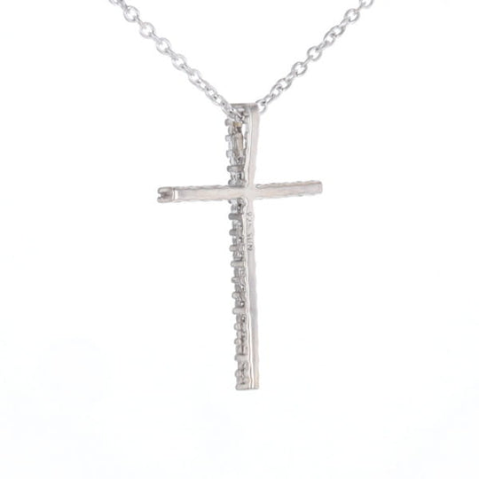 Thin Diamond Cross Necklace
