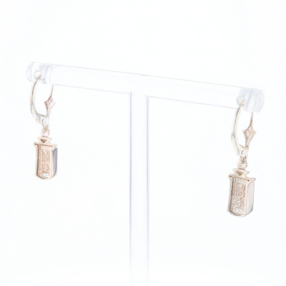 Sterling Silver Gold Quartz Inlaid Earrings - G3