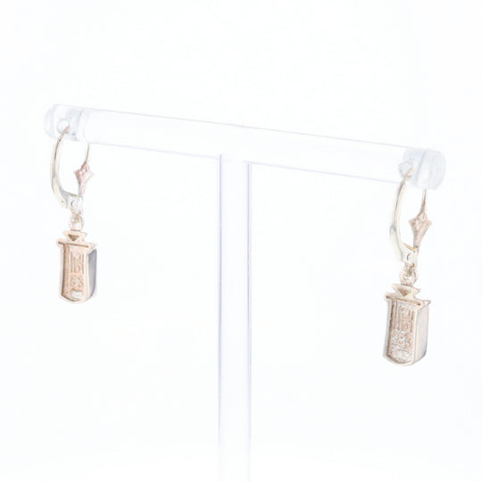 Sterling Silver Gold Quartz Inlaid Earrings - G3