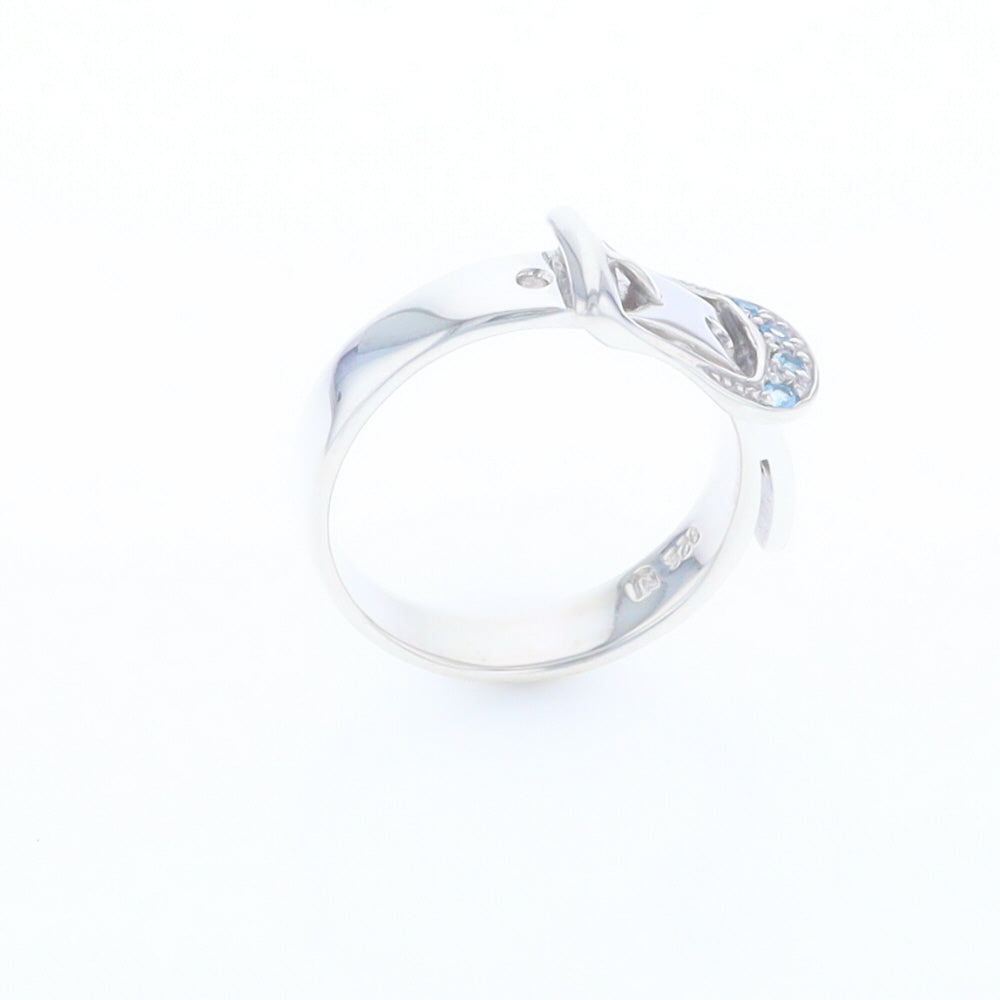 Silver Blue Topaz Belt Ring